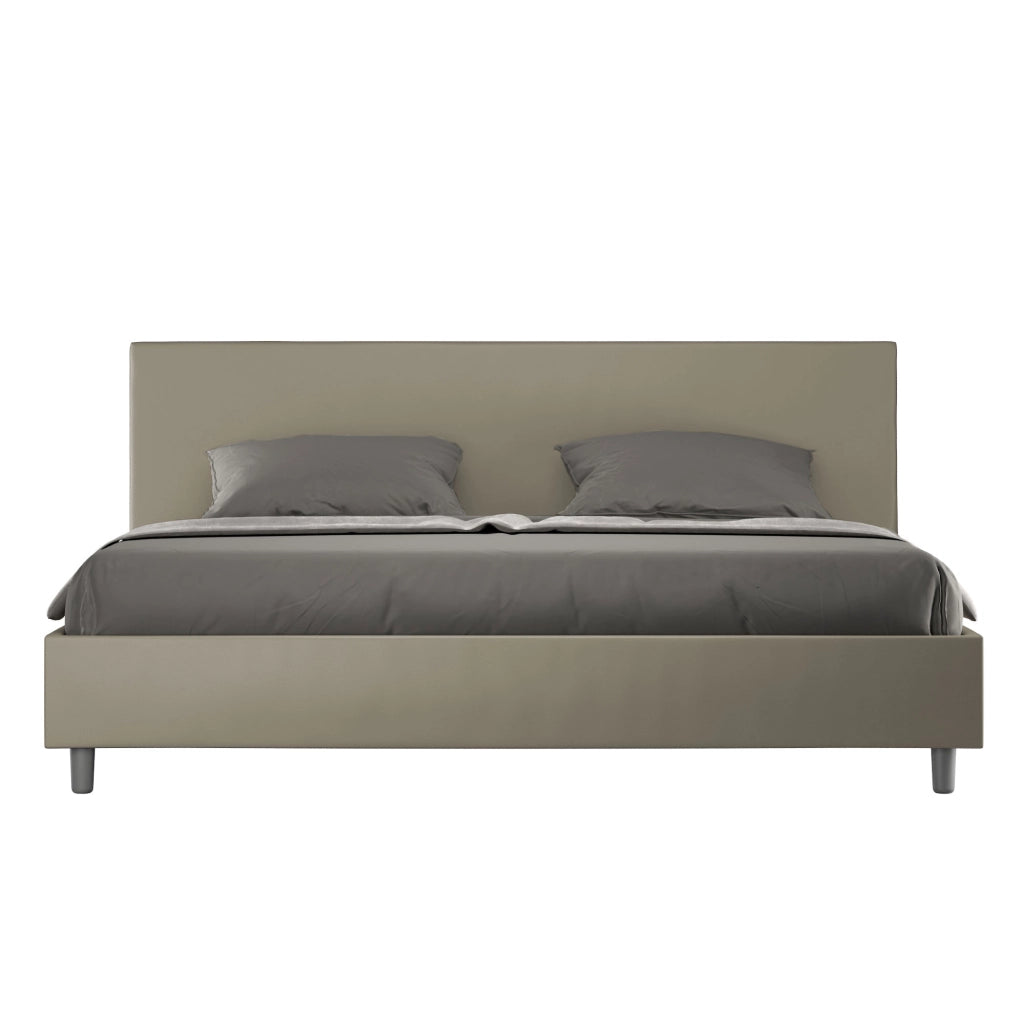 BS COM Letto con rete imbottito 180x210 similpelle cappuccino
