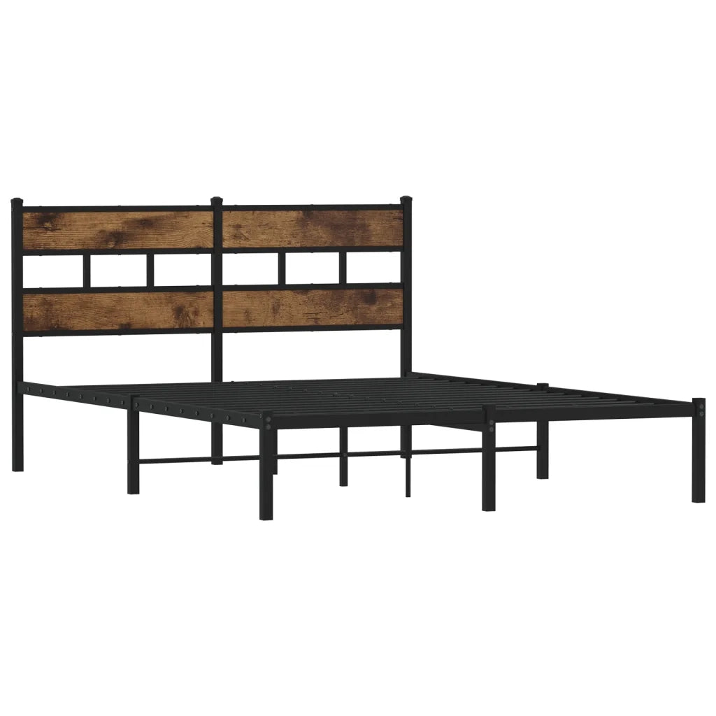 Giroletto senza Materasso in Metallo-Struttura Letto Rovere Fumo 140x200 cm 741880