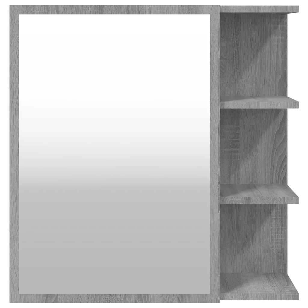 Mobile da Bagno a Specchio-Armadietto a Specchio da Bagno Grigio Sonoma 62,5x20,5x64 cm Legno