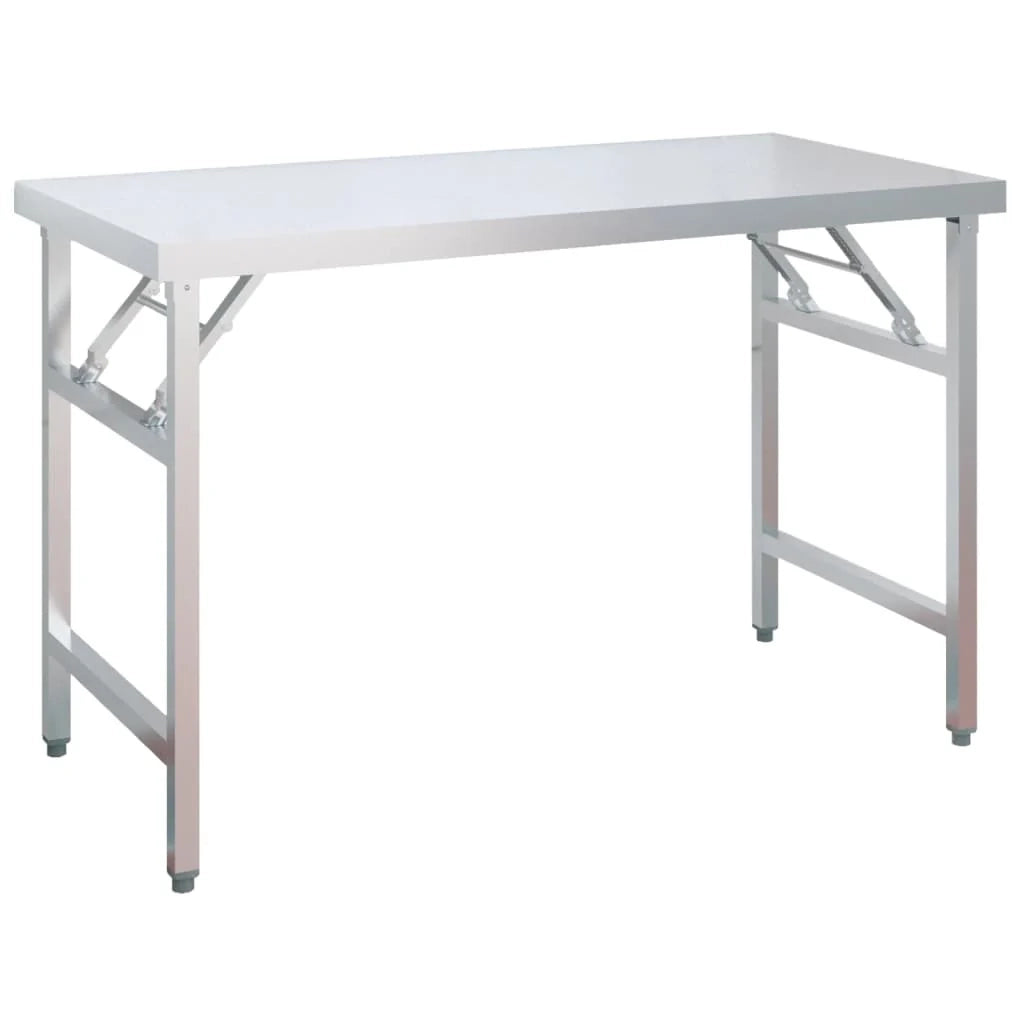 Tavolo da lavoro professionale da cucina con ripiano 120 x 60 x 145 cm acciaio inox 02_0045424