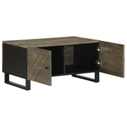 Tavolino da Salotto-Tavolino da soggiorno-Tavolo Nero 80x50x40 cm in Legno Massello di Mango 526241