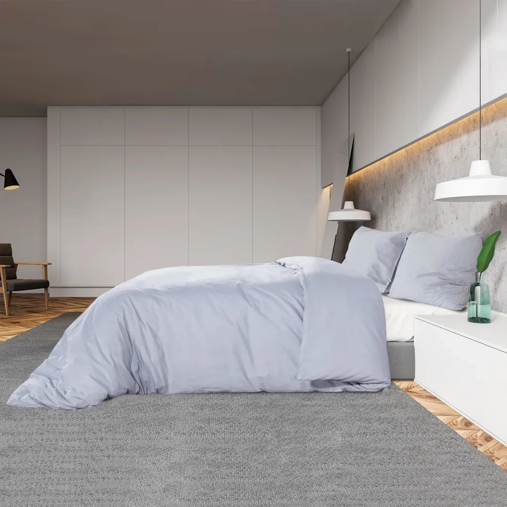 Set Copripiumino Grigio 140x200 cm in Cotone 136097