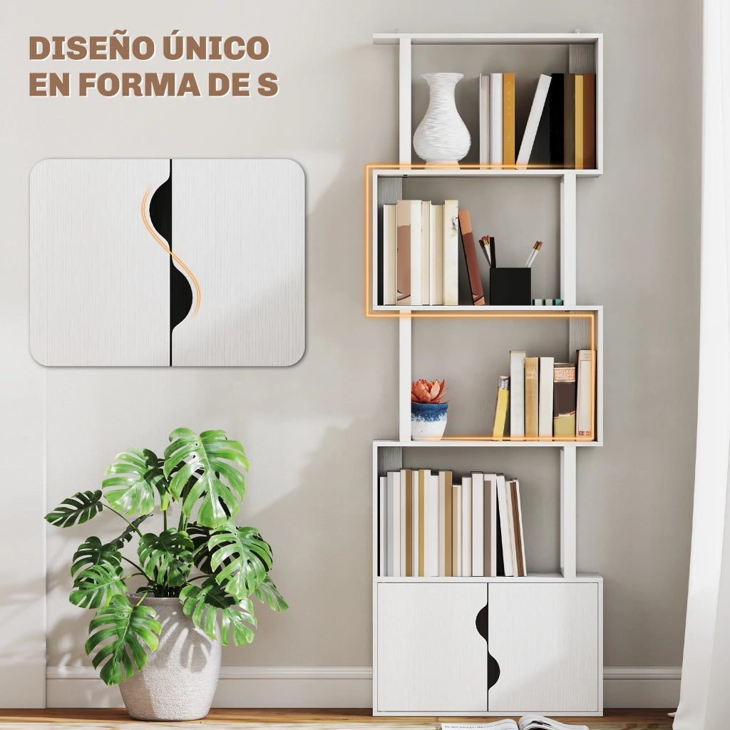 Libreria 5 Livelli S ¨C zephmum ¨C Bianco 60x24x179
