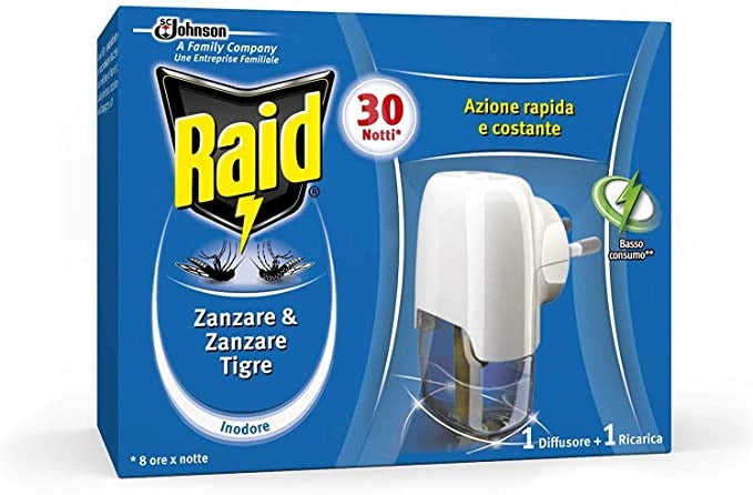 SET 2 RAID DIFFUSORE PIÙ RICARICA LIQUIDO 30 NOTTI
