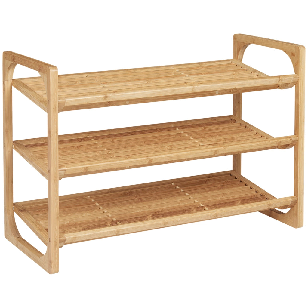 Portascarpe in bamb¨´ a 3 livelli ¨C zephmum ¨C naturale 76x33x51