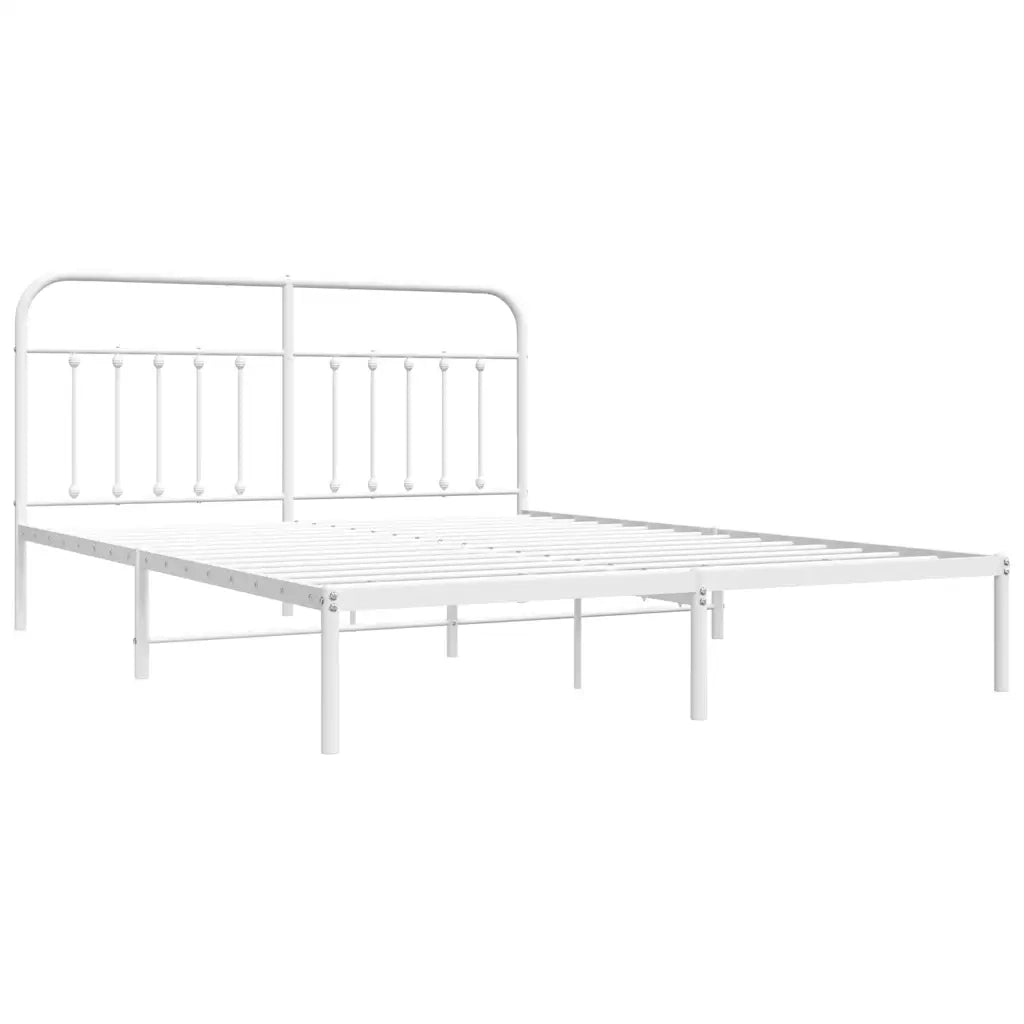Giroletto con Testiera Metallo Bianco 180x200 cm 352631
