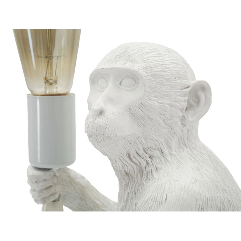 Lampadelle A Da Tavolo Monkey Seduta Bianca cm 33x33x32