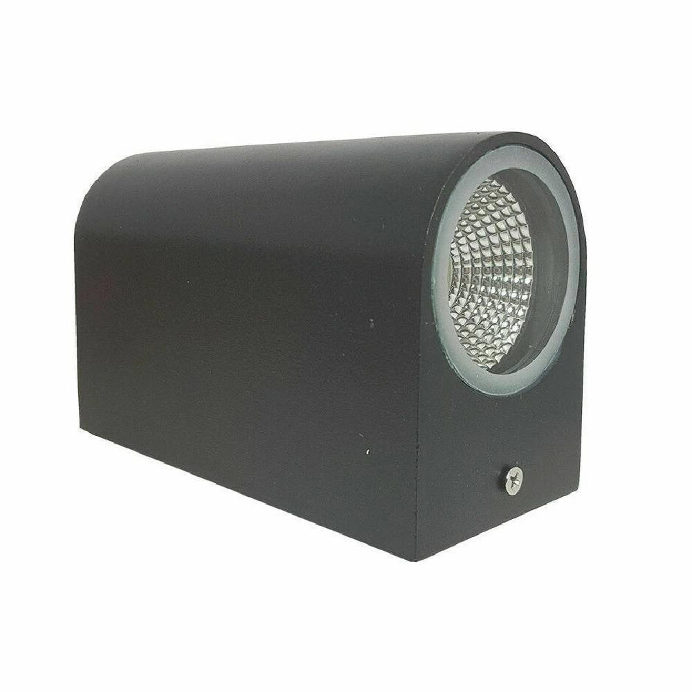 Trade Shop - Applique Doppia Luce Led 10w Nero Bianco Lampada Parete Up Down Faretto Esterno - Nero-bianco Naturale      -