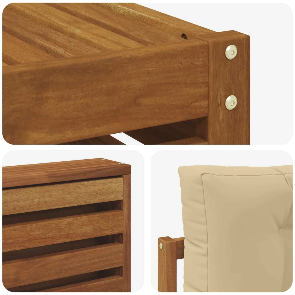 Set di divani da esterno con cuscino 7 pcs Naturale e Beige 3373788