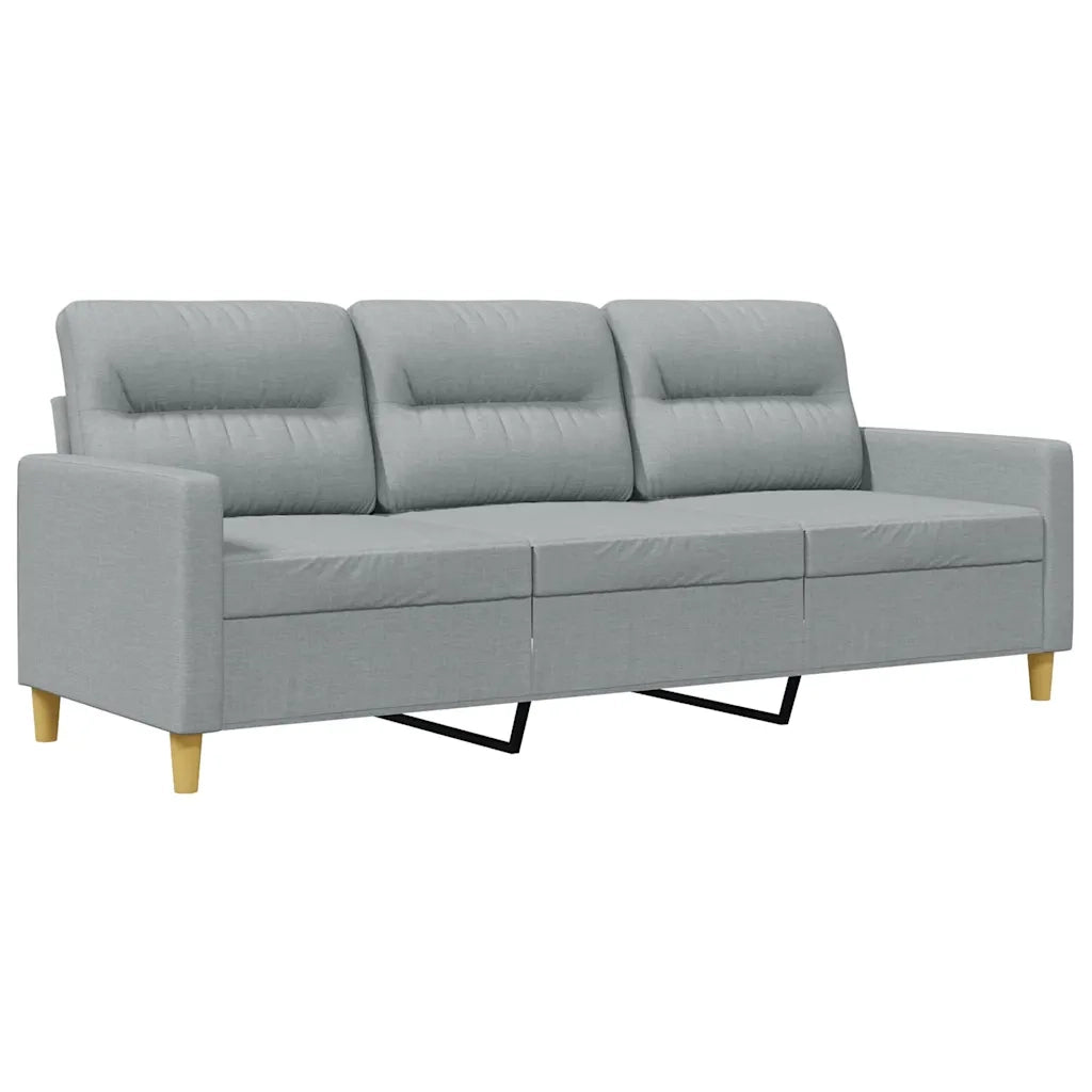 Divano a 3 Posti Grigio Chiaro 180 cm in Tessuto 359243