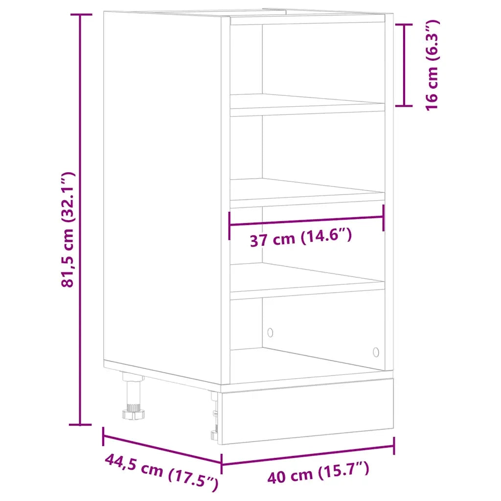 Armadio Inferiore “Riga” Rovere Artigianale 40x44,5x81,5 cm 854210