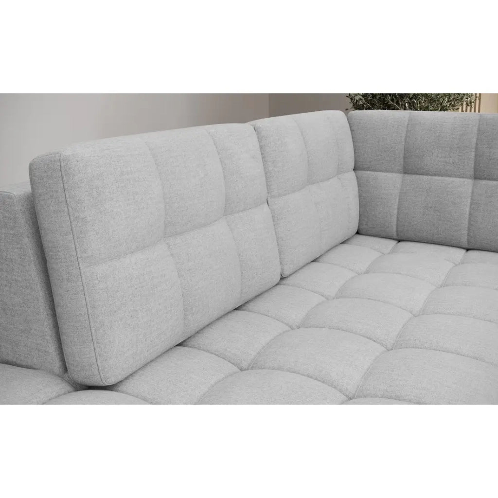 Divano angolare convertibile MONTEZA grigio sinistro 299 cm con contenitore e letto