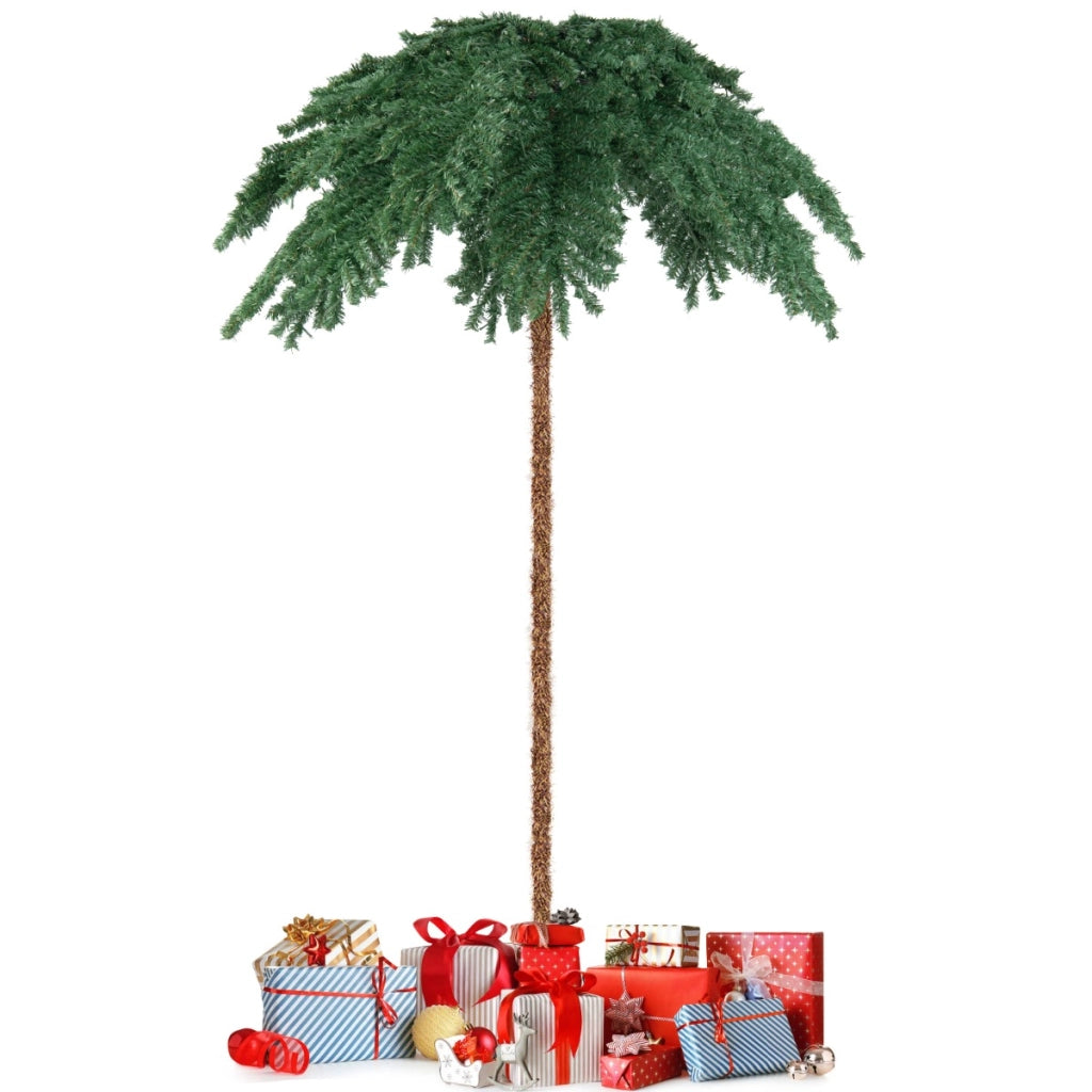 Palma di Natale pre-illuminata con 250 luci LED 813 punte di ramo, Albero artificiale con struttura a cerniera