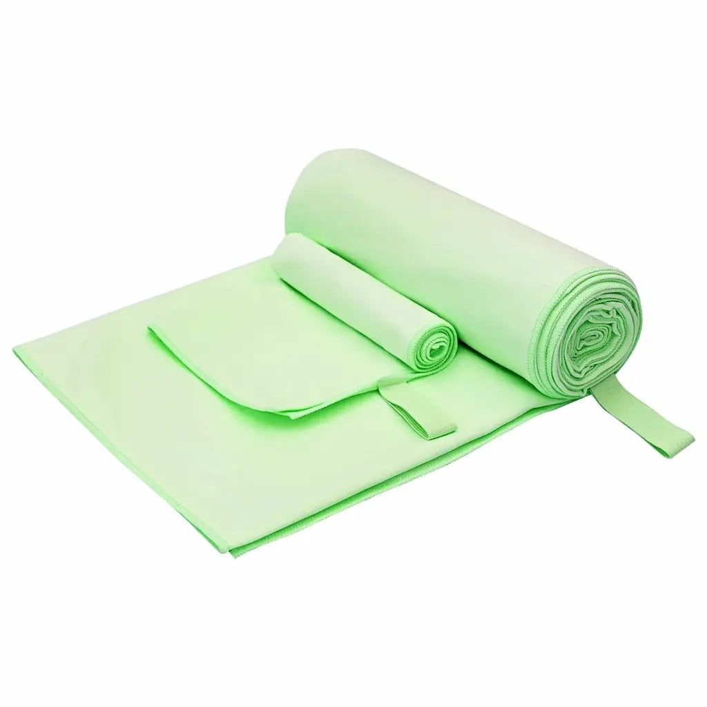Set di Asciugamani Sportivi 2 pcs Verde Tessuto 42011496