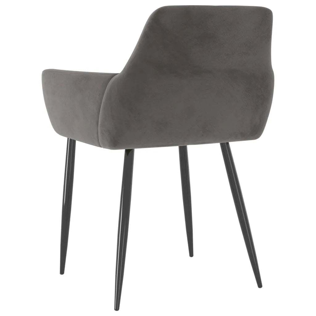 Sedie da Pranzo 2 pz Grigio Scuro in Velluto 323105