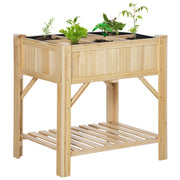 Letto Rialzato da Giardino ¨C Xylo ¨C Legno di Abete con 6 Scomparti, 78.5x58x81cm