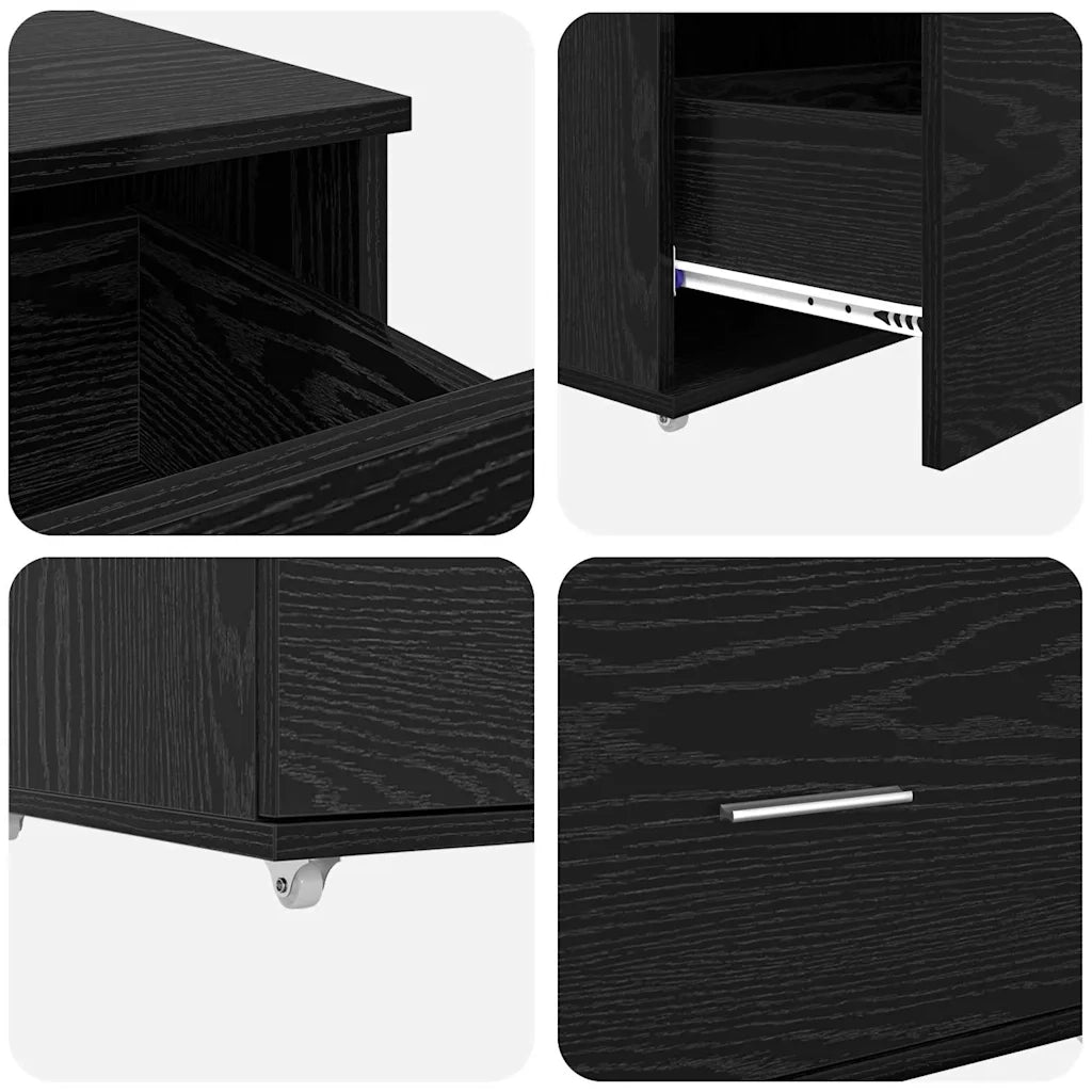 Scrivania | Tavolo da Ufficio Rovere Nero 131,5 x 50 x 106,5 cm Legno multistrato