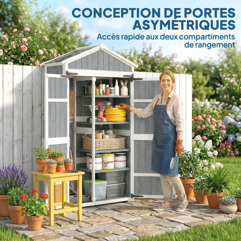 Armadio da Giardino ¨C Xylo ¨C Metallo Grigio Impermeabile 105x55x179cm