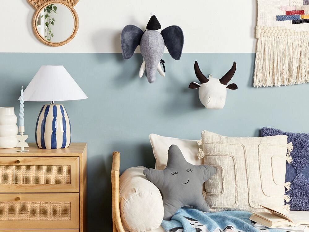 Decorazione in peluche per la cameretta dei bambini giocattolo di toro di cotone bianco da appendere