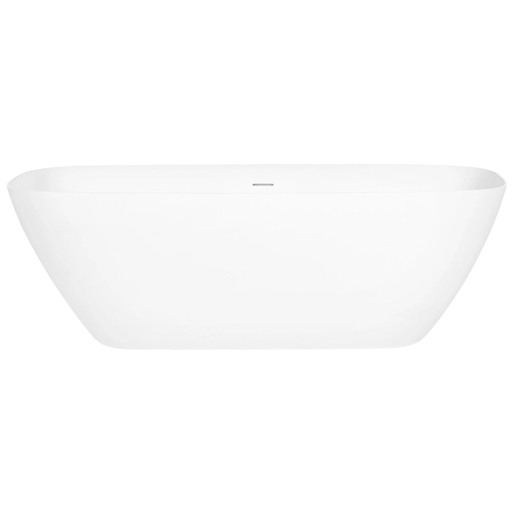Vasca da bagno freestanding bianca in solid surface, vasca da immersione con bordo sottile, 170 cm bianca