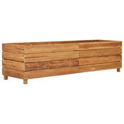 Letto Rialzato 150x40x38 cm Legno di Teak di Recupero e Acciaio 47423