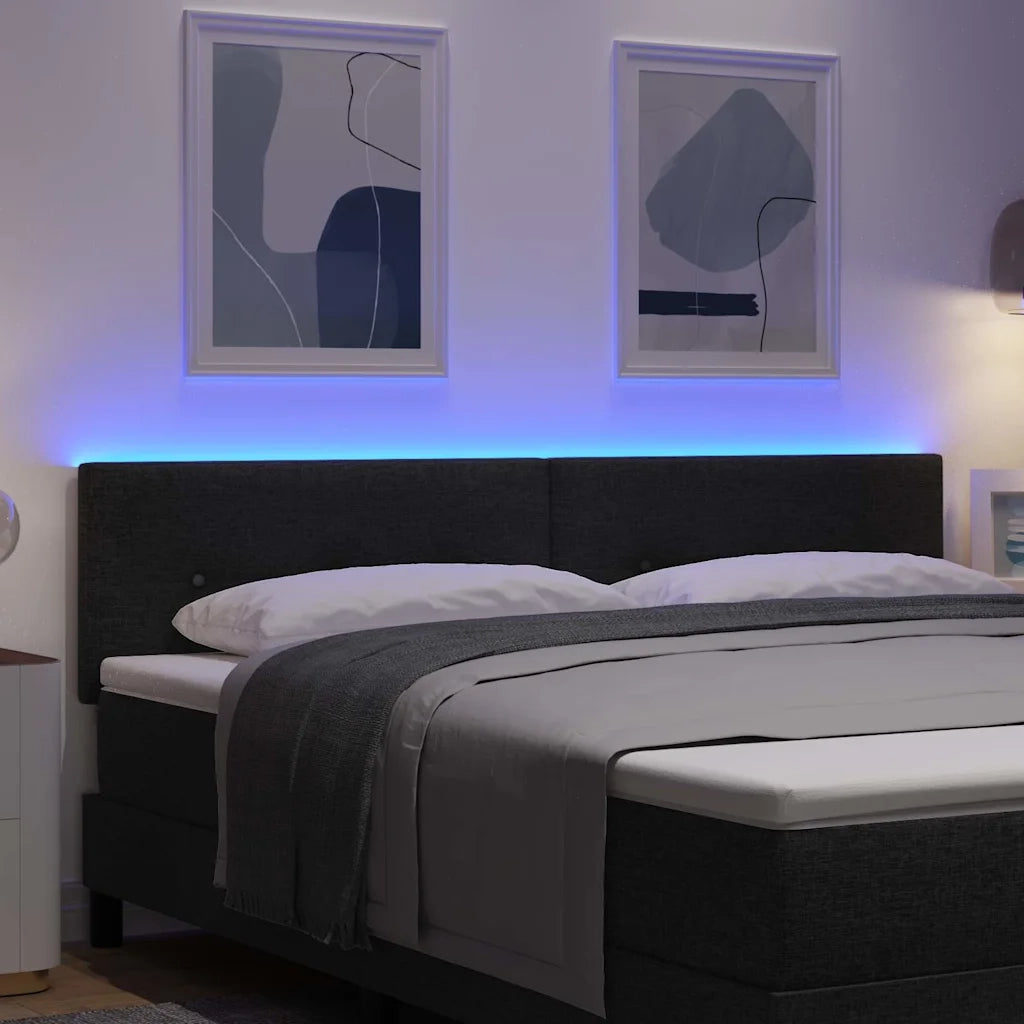 Testiera | Testata LED con strisce LED con Testiera | Testata Nero 180 cm Tessuto