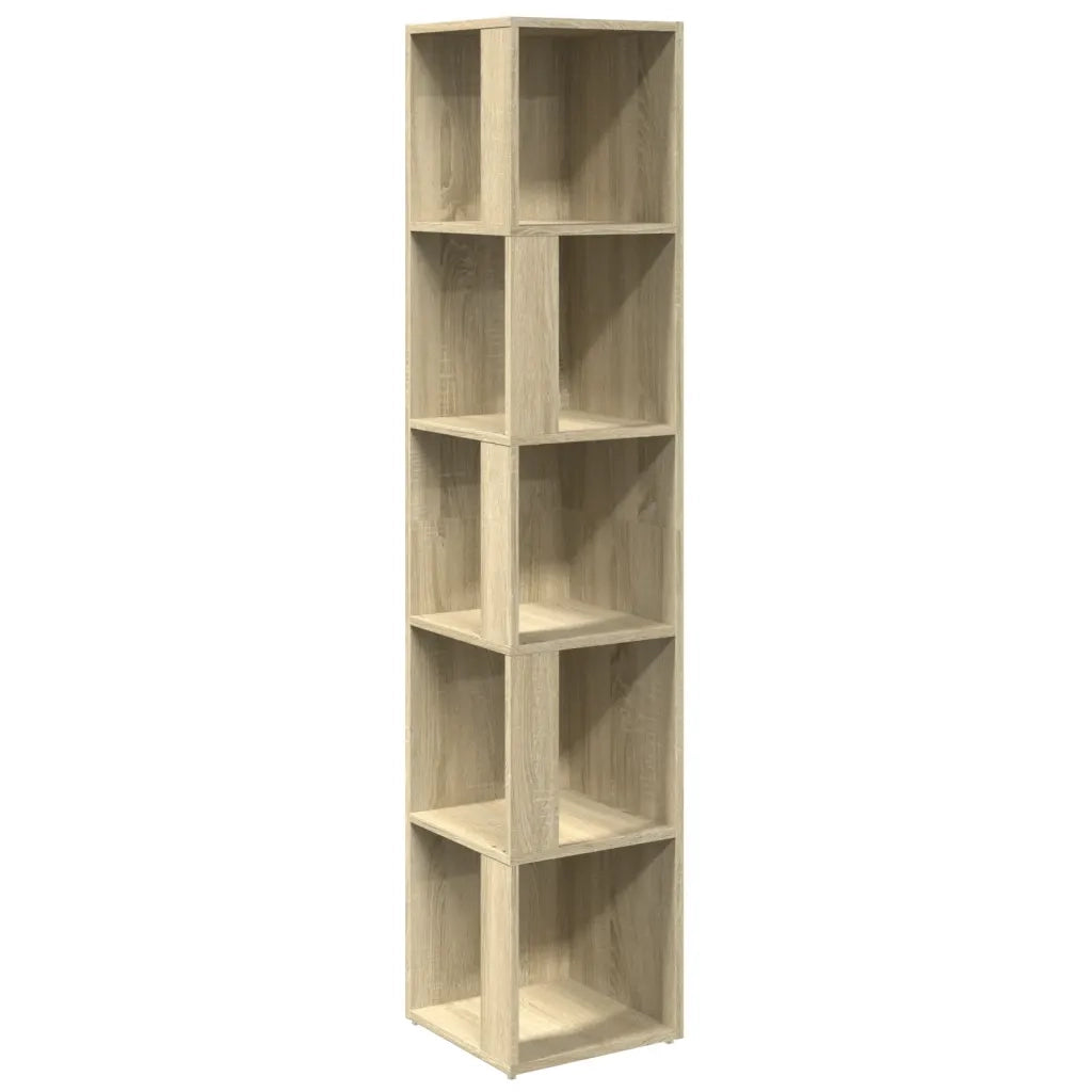 Mobile angolare moderno e pratico 33 x 33 x 164 cm elegante soluzione di contenimento per il soggiorno in legno composito rovere Sonoma 02_0047978