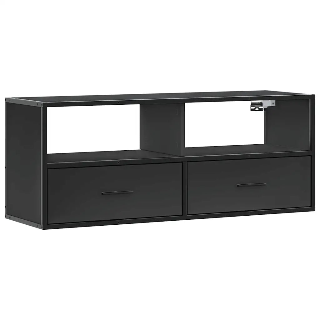 Mobile Porta TV Nero 100x31x39,5 cm in Truciolato e Metallo 848929