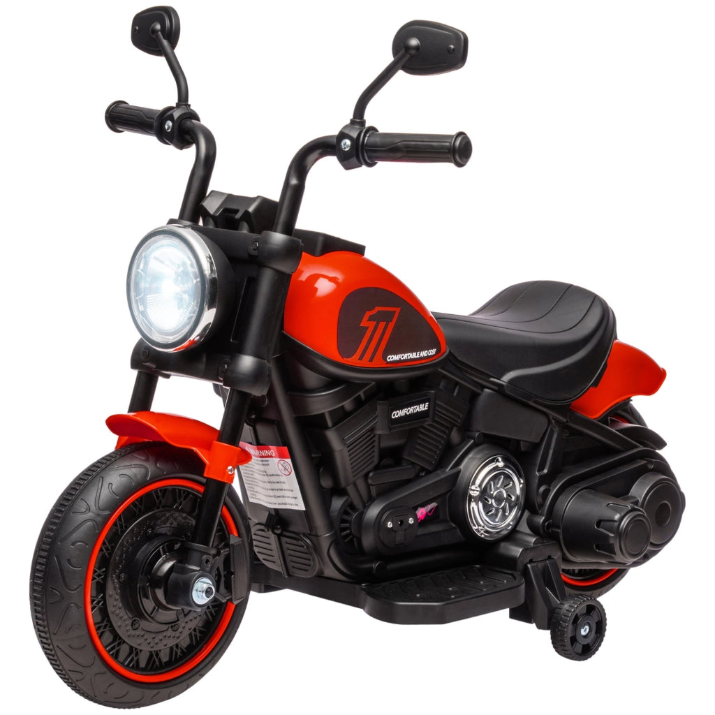 Moto Elettrica Bambini con Rotelle ¨C zephmum ¨C Rosso e Nero 76x42x57 cm