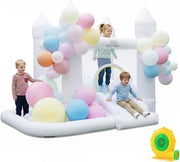 Castello Gonfiabile con Soffiatore, Trampolino, Scivolo, Piscina | Casa Gonfiabile per Interno ed Esterno con Canestro, 100 Palloncini e Borsa, per Bambini 3-12 Anni, 252 x 242 x 191,5 cm