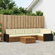 Set di divani da esterno 6 pcs Naturale e Crema 79 x 79 x 37 cm 3383393
