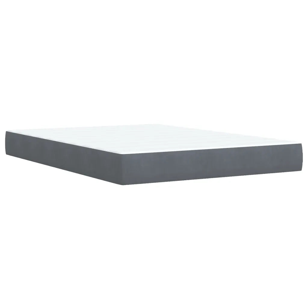 Giroletto a Molle con Materasso Grigio Scuro 160x200 cm Velluto 3293267