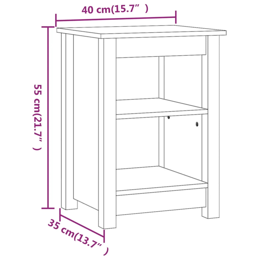 Comodini 2 pz-Set di 2 Tavolino da notte Grigi 40x35x55 cm in Legno Massello di Pino 332328