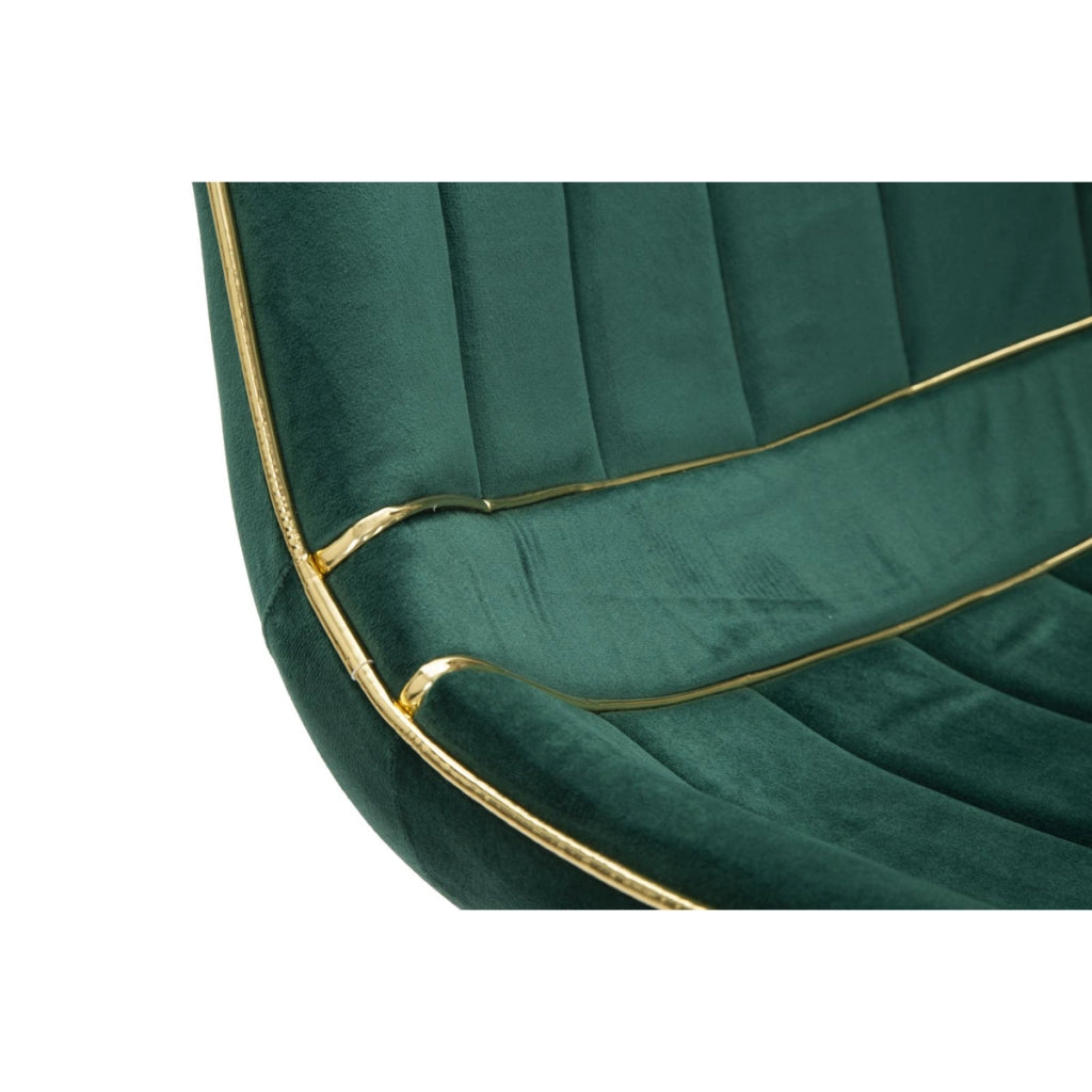 Sedia Paris verde e gold in tessuto con gambe dorate – set 2 pezzi