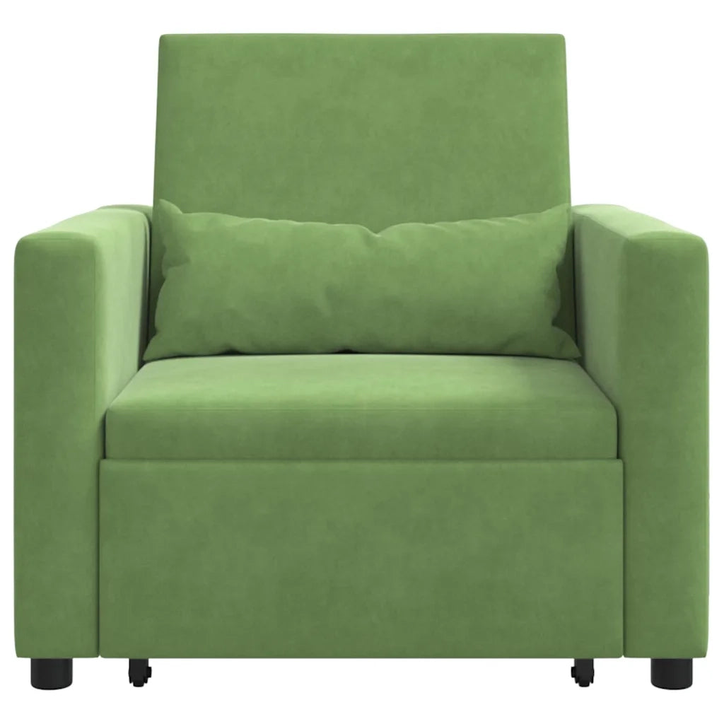 Divano letto estraibile singolo con ruote Verde chiaro Velluto 42002700