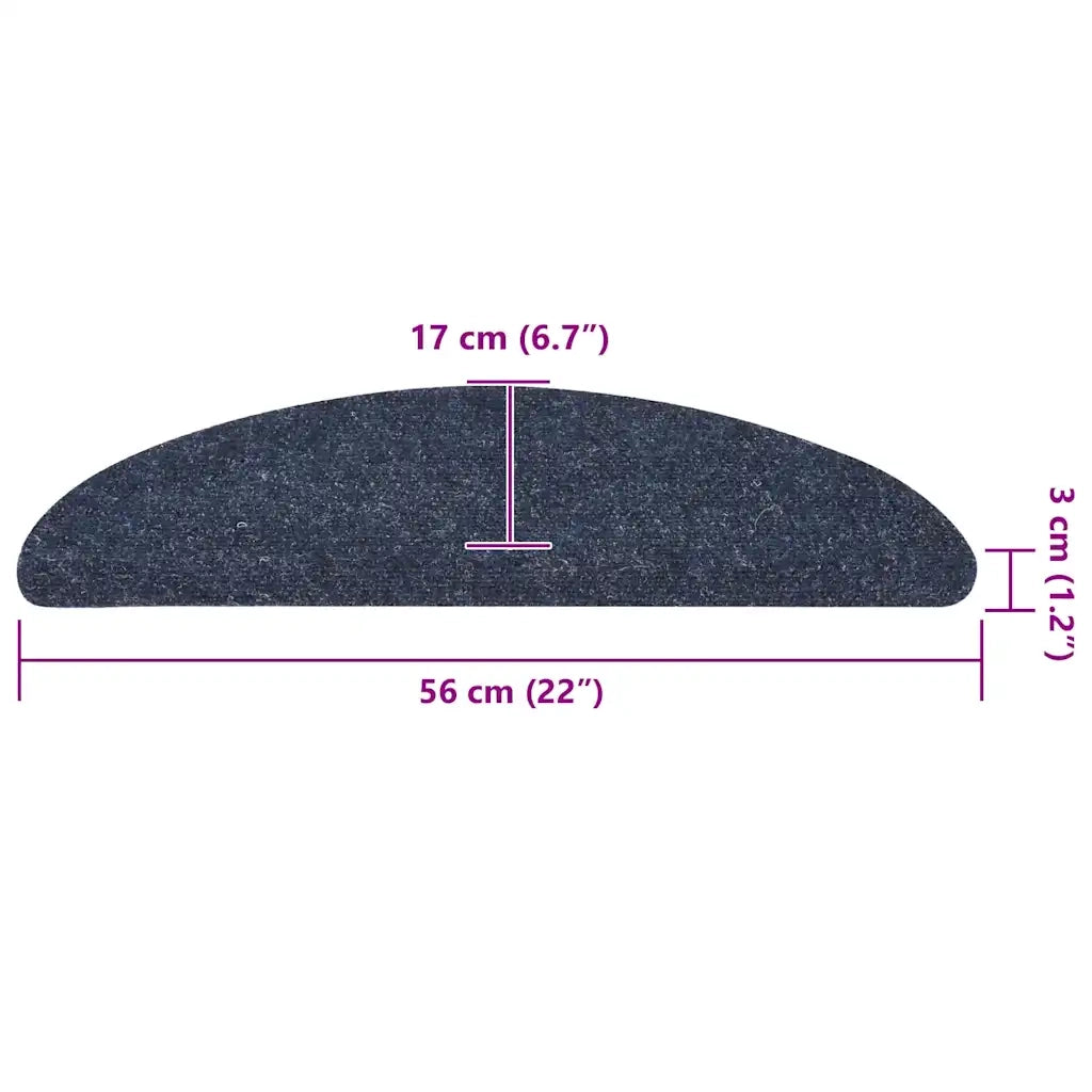 Tappetini per scale autoadesivi 5 pz | Gradini per Scale 56x17x3 cm blu semicircolari