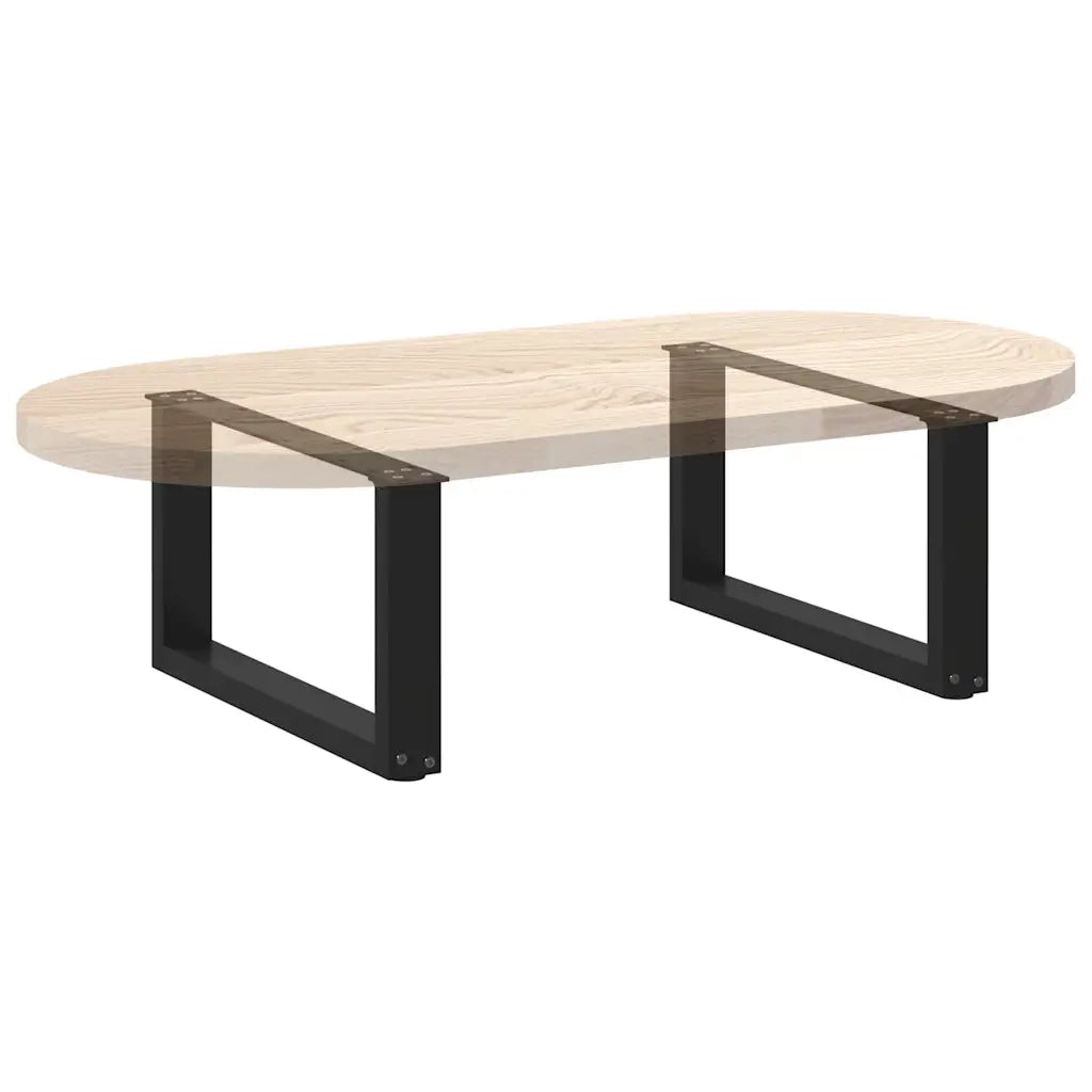 Gambe per Tavolino da Caff¨¨ a Forma di U 2 pz-Set di 2 Gamba per Tavolo Nere 70x(30-31) cm Acciaio 634971