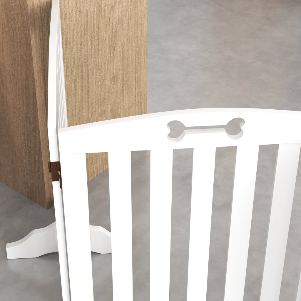 Cancello per Cani Freestanding con Piedini ¨C zephmum ¨C 207.5x30x61 cm Bianco