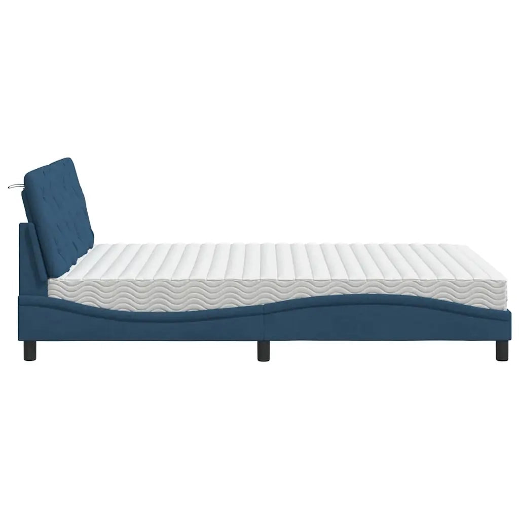Letto con Materasso Blu 140x200 cm in Tessuto 3310747
