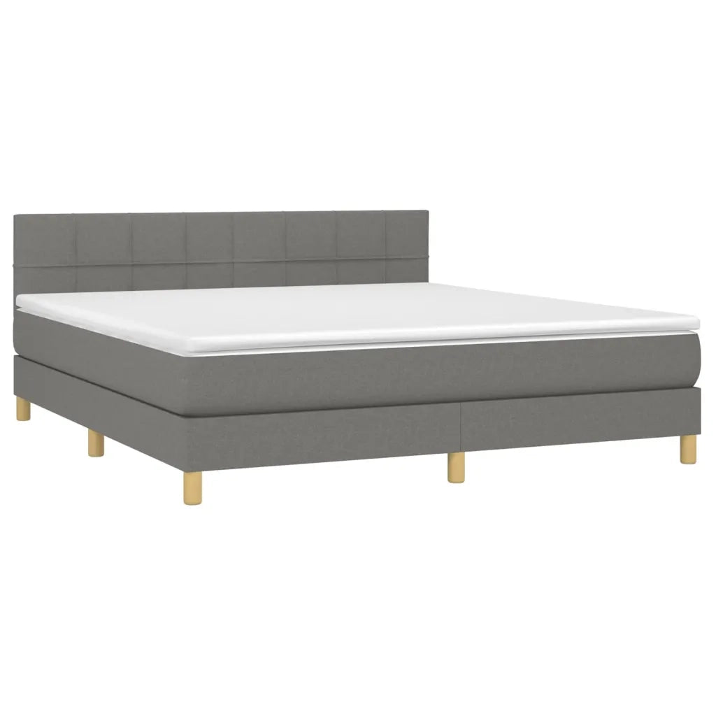 Giroletto a Molle con Materasso Grigio Scuro 180x200 cm Tessuto 3140634