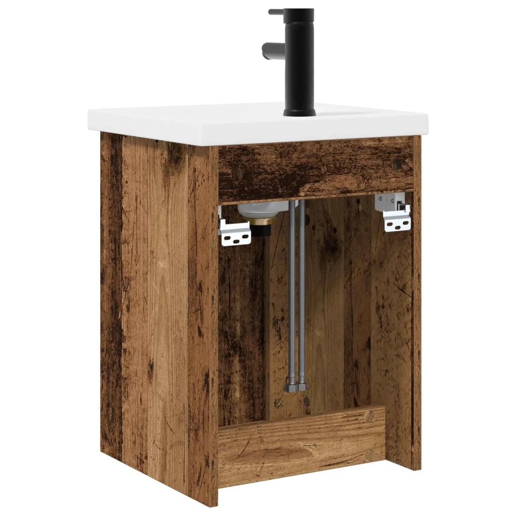 Mobile Bagno | Armadio da bagno con rubinetto Legno antico 42 x 40 x 74,5 cm