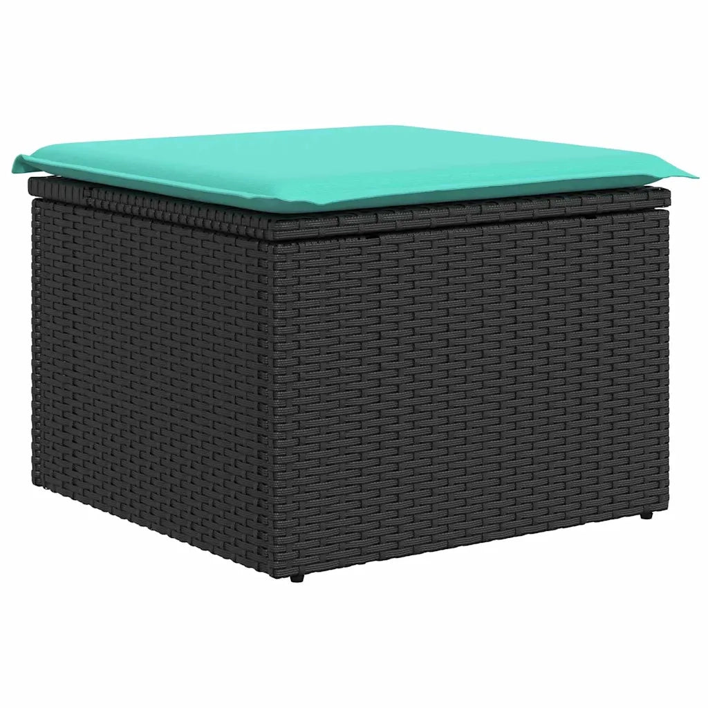 Set Divano da Giardino con cuscino 8 pcs Nero polyrattan 3348332