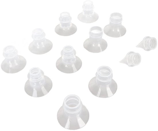 Borstopompa Flusso Inserti - 10 pezzi - Flusso in Silicone - Ventile Duckbill - 13mm/15mm/17mm/19mm/21mm - Portatile - Cuffia di Sorpente