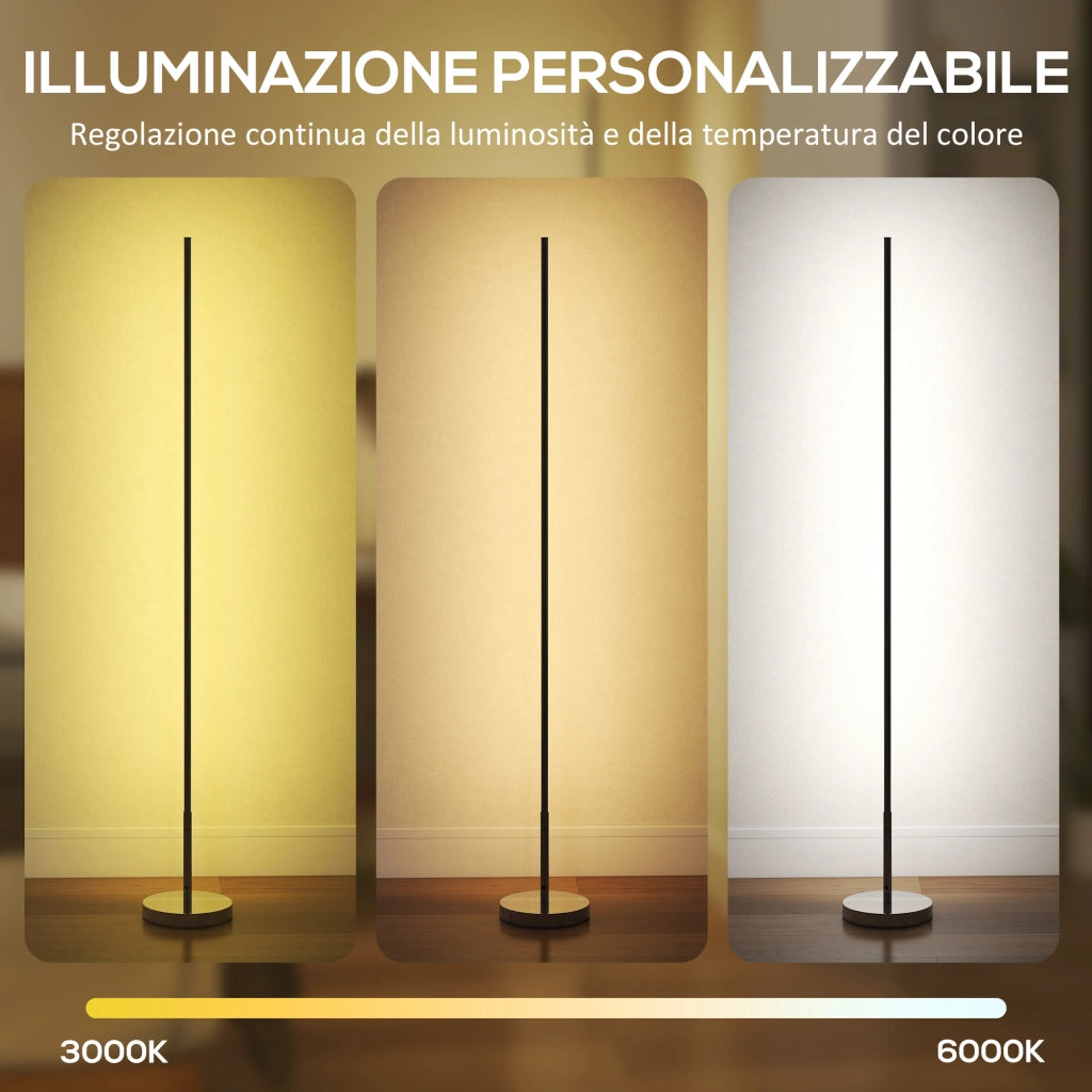 Lampada da Terra LED Regolabile ¨C Zephmum ¨C 150 cm Argento
