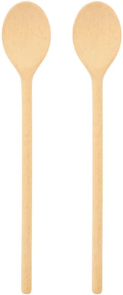2 x Cucchiari da cucinare in legno robuste, 30 cm, cucchiaio da cucina in legno ovale per cucinare e friggere, garantito indeformabile al normale utilizzo