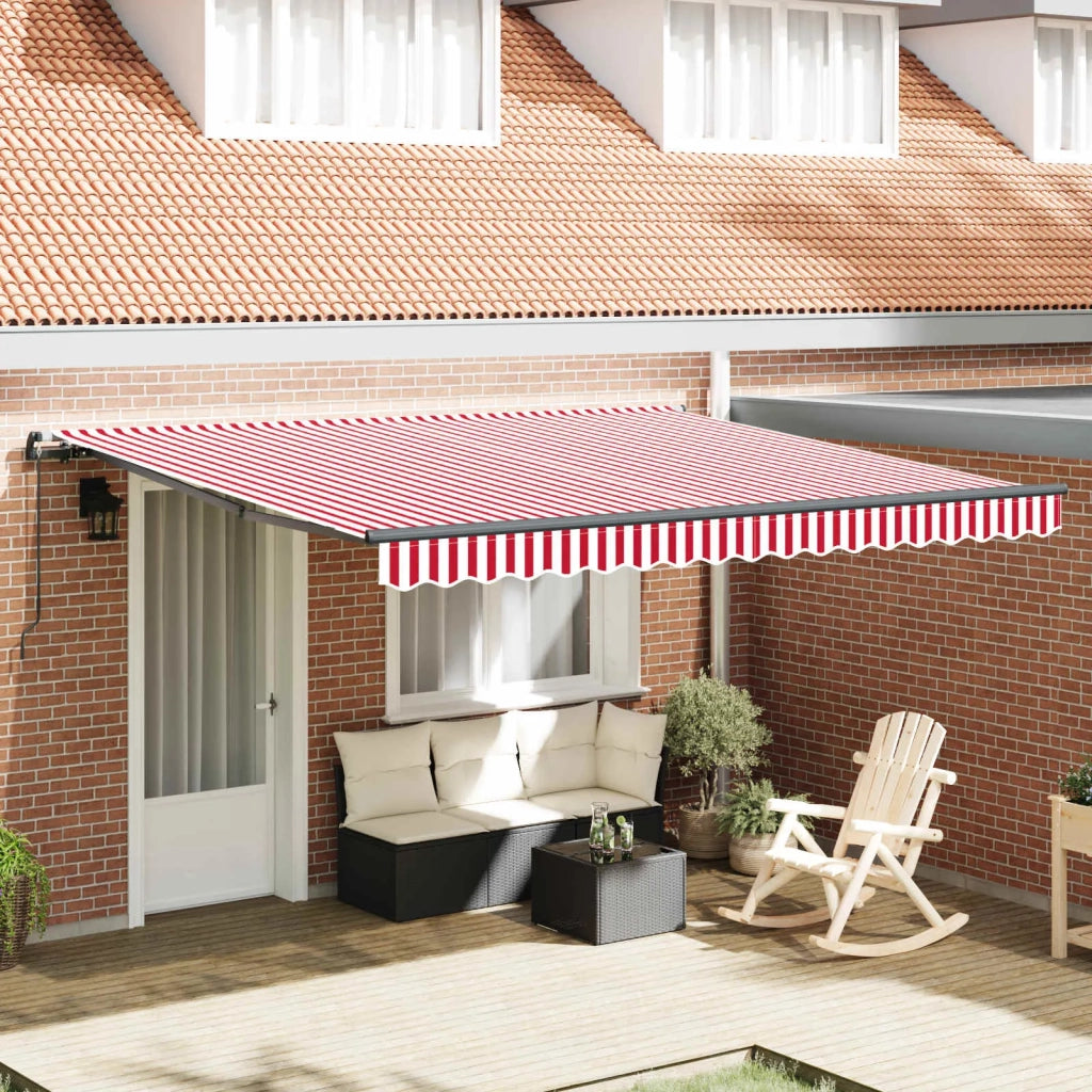 Tenda Retrattile Rosso e Bianco 400 × 350 cm 3330755