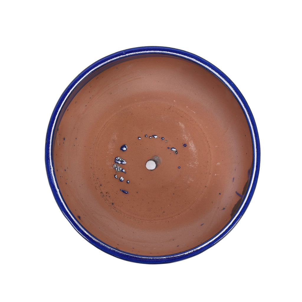VASO DA FIORE Set da 3 pezzi in ceramica, Blu antico