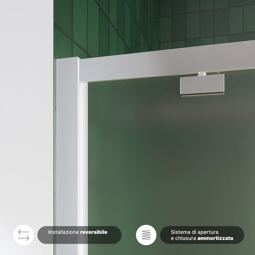 Box doccia 100x90 cm con apertura a battente vetro 6mm opaco h195 cm | Aruba