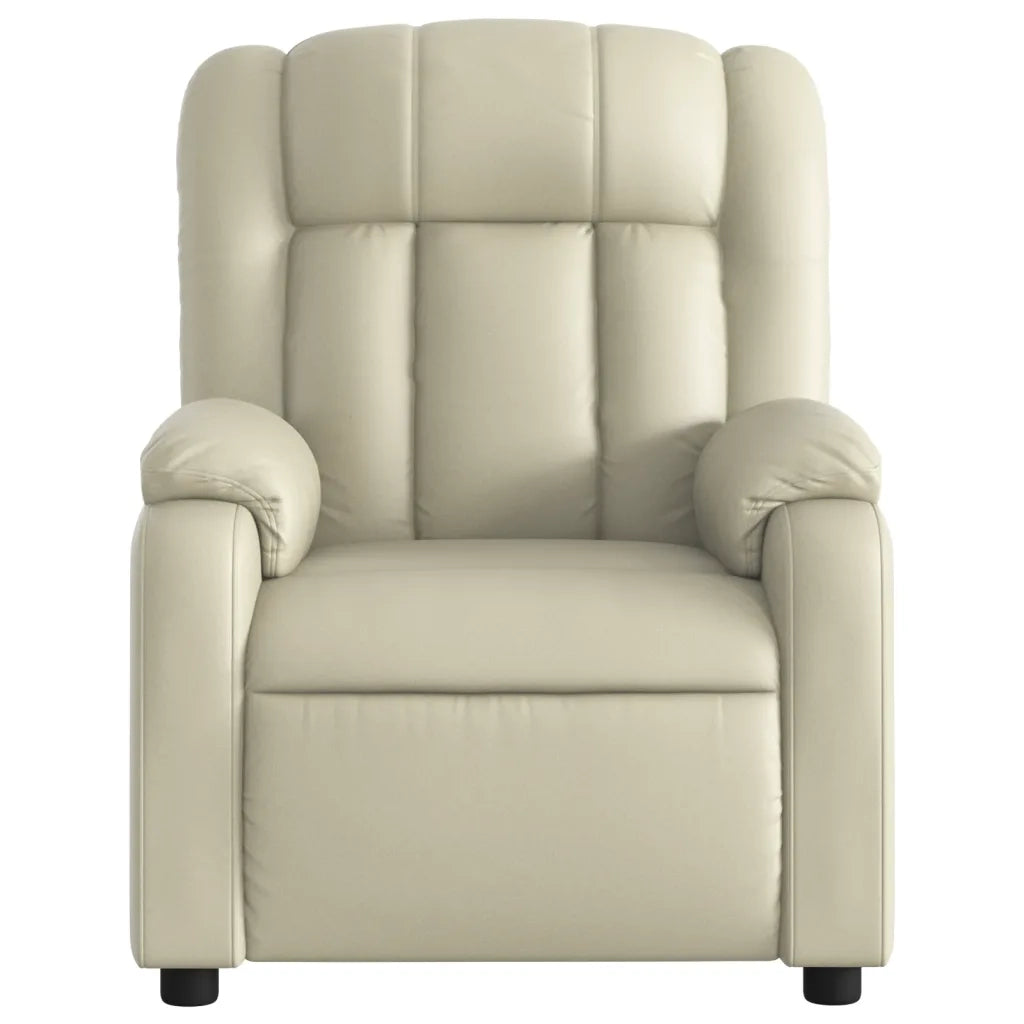 Poltrona | Sedia Relax Reclinabile Elettrica Crema in Similpelle