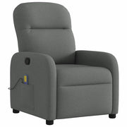 Poltrona reclinabile Massaggiante | Sedia Relax in tessuto grigio scuro